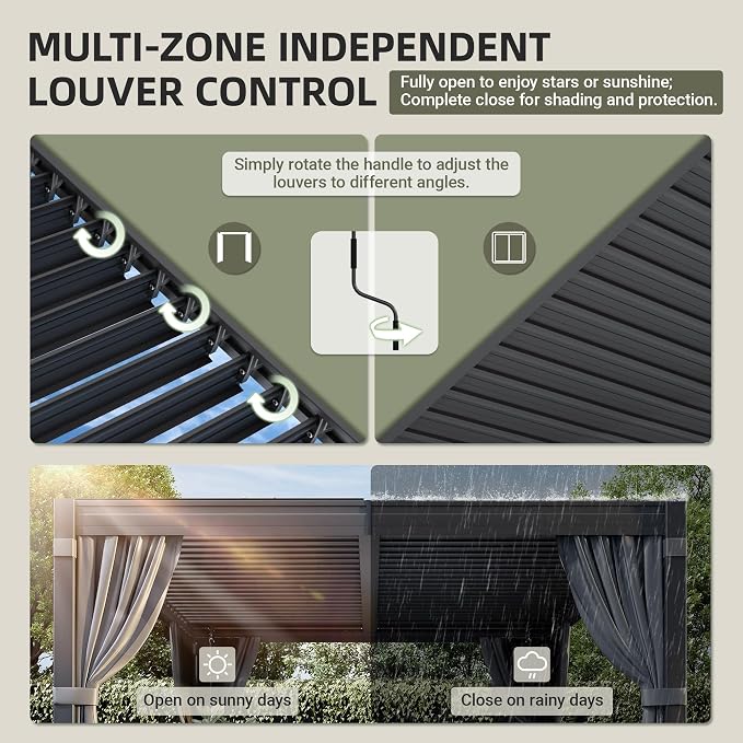 Airwire 10x12 FT Louvered Pergola - Image 5
