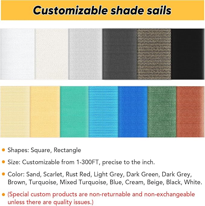 Shade&Beyond 10'x14' Sun Shade Sail Canopy Rectangle, UV Block Breathable Black - Image 7