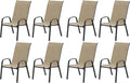 Patio Chairs Set of 8, Outdoor Stackable Dining Chairs by VaJouer