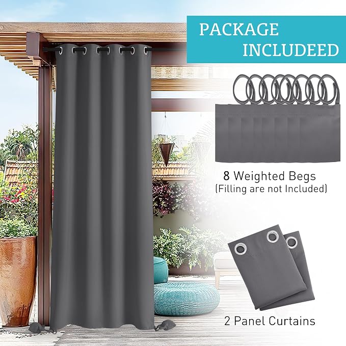 RYB HOME Extra Wide Outdoor Curtains - Image 9