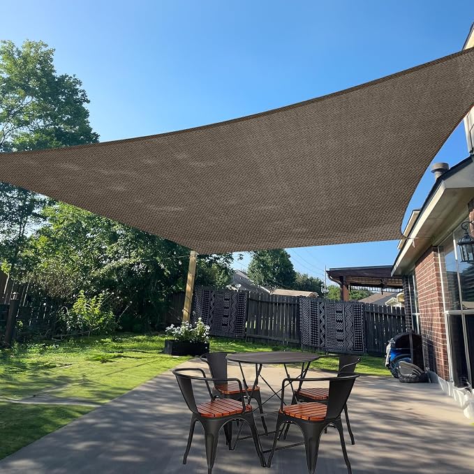 Sun Shade Sail 7'x10' Brown Rectangle Shade Cover Custom Size | 95% UV Block by SUNLAX