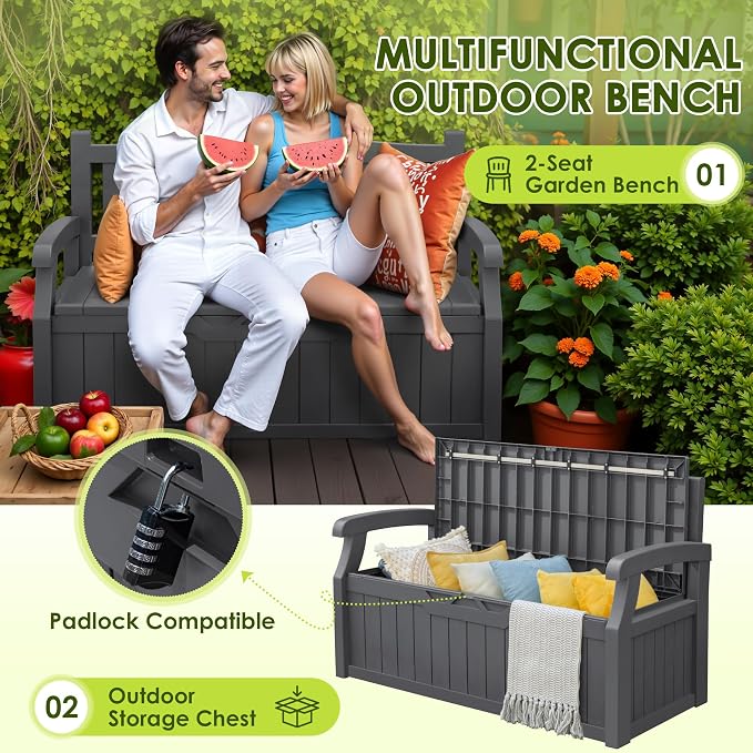 Greesum 80 Gallon Outdoor Storage Bench - Image 4