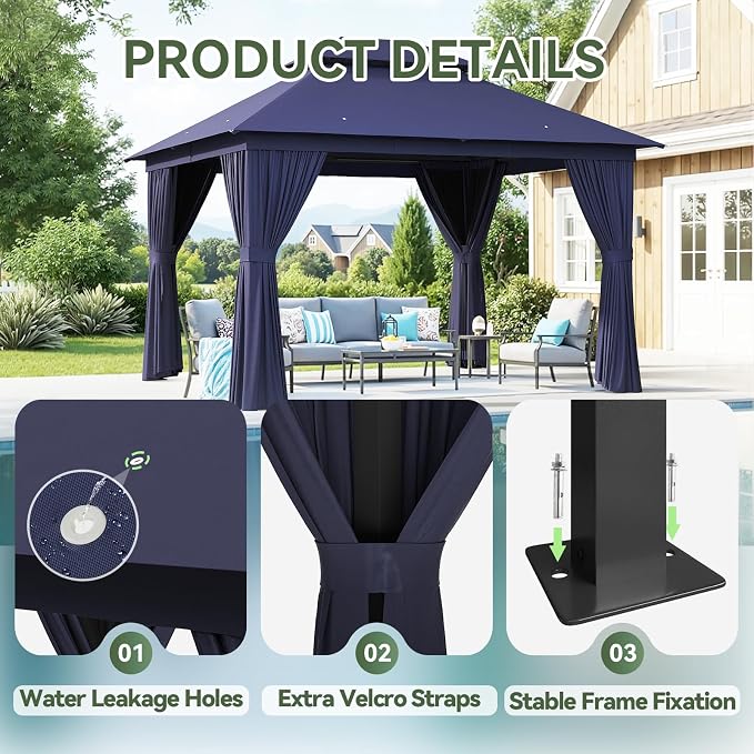 Aoxun 10x12FT Metal Frame Outdoor Gazebo - Image 7