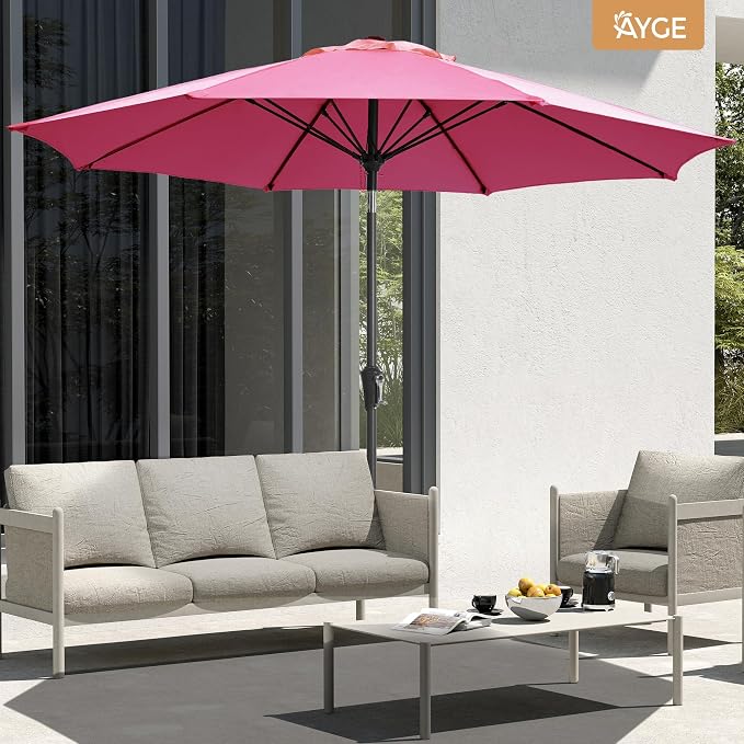 Ayge Patio Umbrella 9FT Outdoor Umbrella Patio Table - Image 5