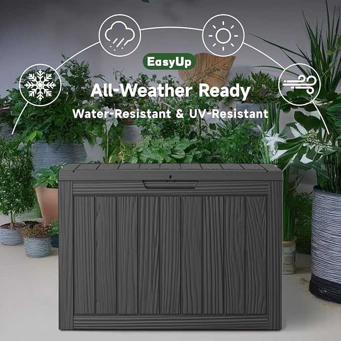 55 Gal Waterproof Resin Outdoor Storage Box UV Resistant Deck Box | Storage - Image 4