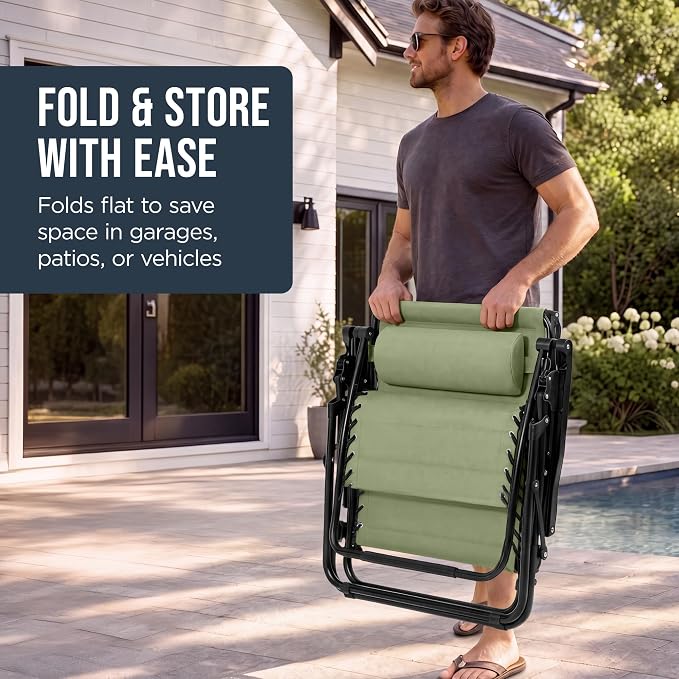 Best Choice Products Oversized Padded Zero Gravity Chair w/Canopy Headrest Cup - Image 8