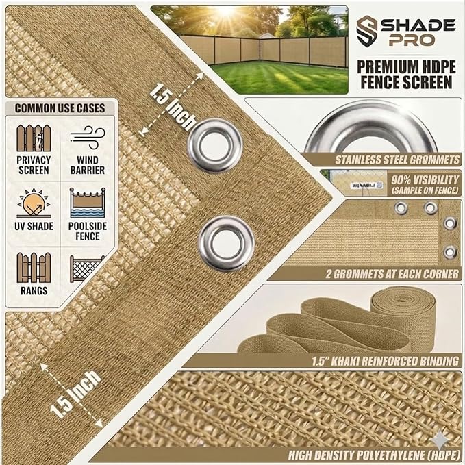 90% Shade Cloth Sun Shade Fabric Privacy Screen Shade Cover - Image 4