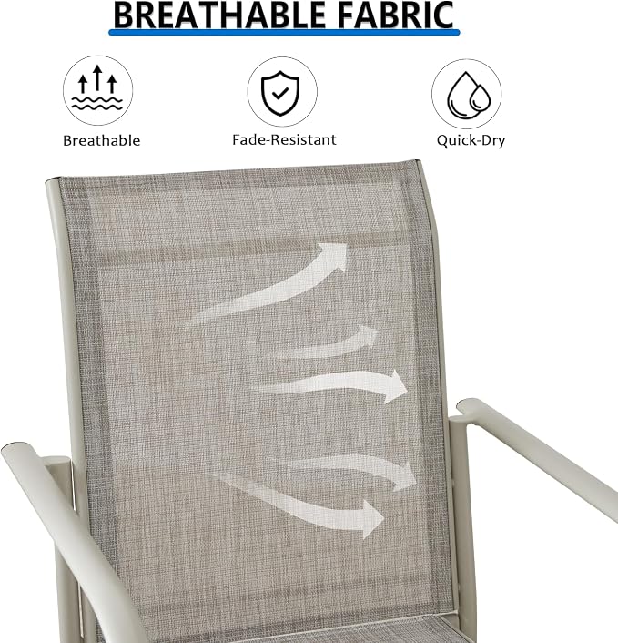 Outdoor Dining Chairs Set of 6, Stackable Patio Chairs - Image 6