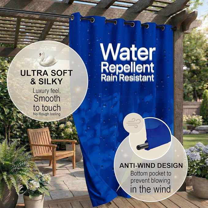 Outdoor Patio Curtain Waterproof Darkening Thermal Insulated Indoor Curtains - Image 4