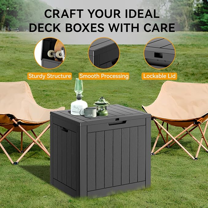 Deck Box, 32 Gallon Resin Indoor and Outdoor Storage Boxes Waterproof - Image 3