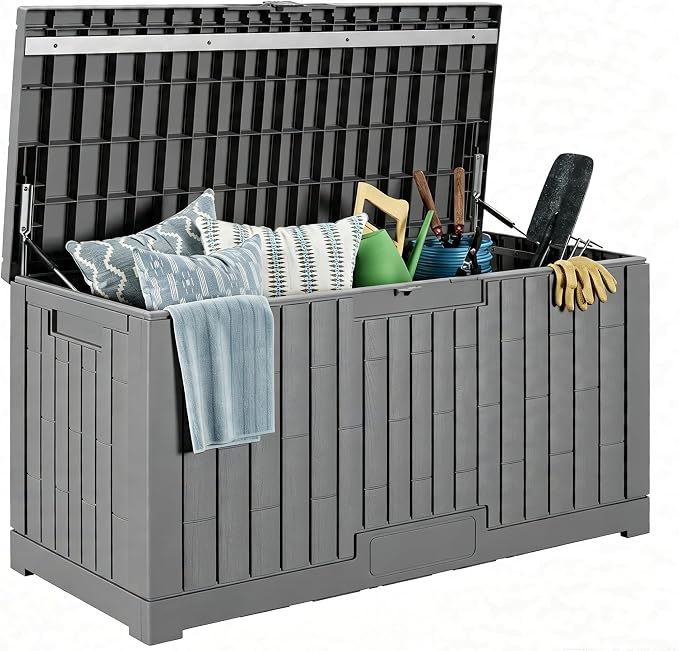 100 Gallon Resin Deck Box, Package Delivery Box by LAUSAINTHOME