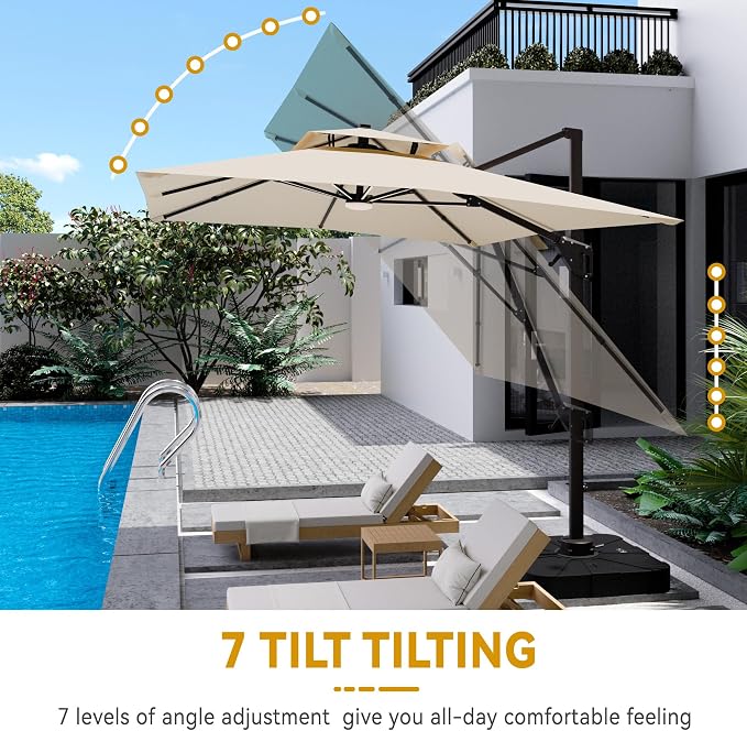 10x13 FT Outdoor Cantilever Patio Umbrella - Image 4