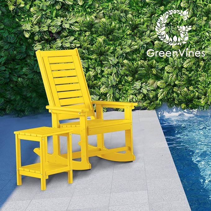 GREENVINES Oversized Outdoor Rocking Chairs Set of 2, HDPE Rocker - Image 6