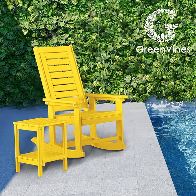 GREENVINES Oversized Outdoor Rocking Chairs Set of 4, HDPE Rocker - Image 6