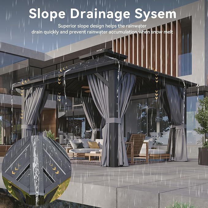 Aoxun Gazebo 12x12 Hardtop Gazebo - Image 6