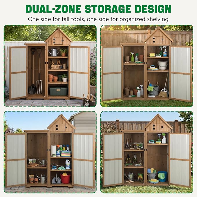 Ketive Outdoor Storage Cabinet, Metal Panels, Top Storage Compartment, Asphalt - Image 8