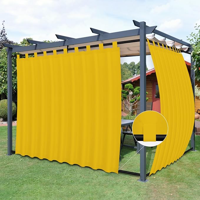 Easy-Going Outdoor Patio Curtains 2 Panels, 110x96 inch, Porch and Pergola by Easy-Going