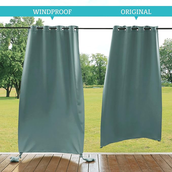 RYB HOME Outdoor Curtains for Patio Windproof - Image 3