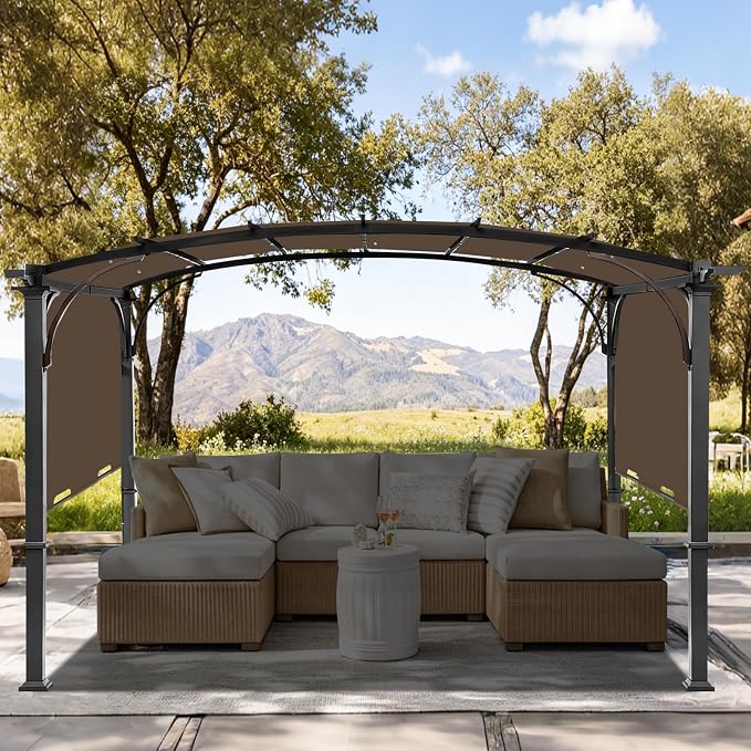 slashome 200" x 103" Pergola Replacement Canopy, Fits L-PG152PST-B, Coffee | - Image 6