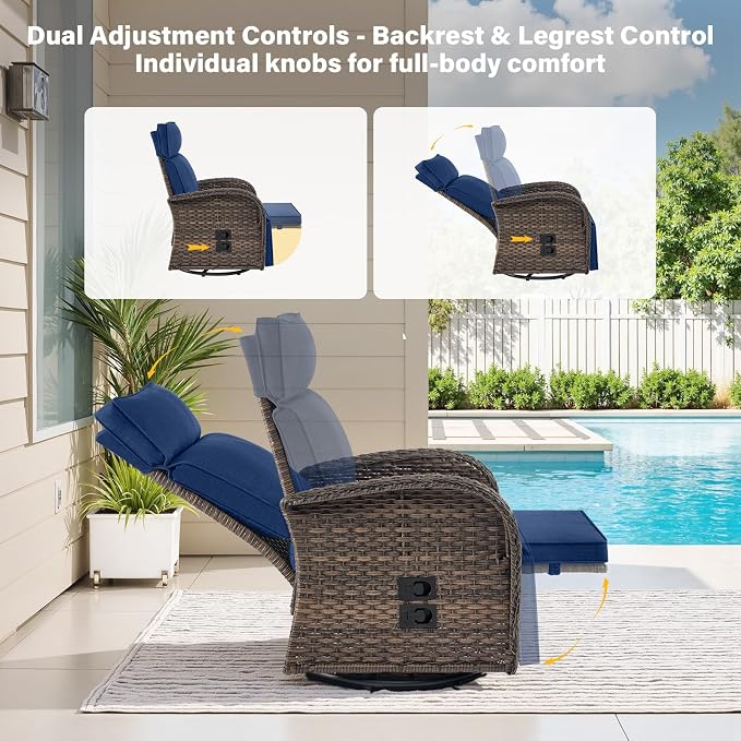 5 Piece Wicker Patio Furniture Set - Image 4