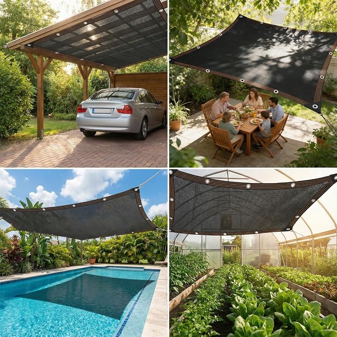 90% Shade Cloth, 10 x 12 FT Tear Resistant Sun Shade Net - Image 7