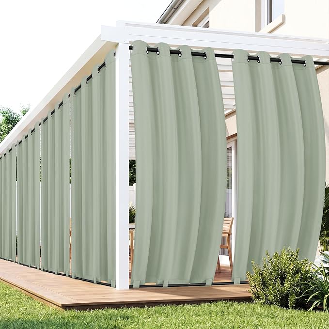 Outdoor Curtains for Patio Waterproof 6 Panels, Porch Sun Shade | Weatherproof by RichSets