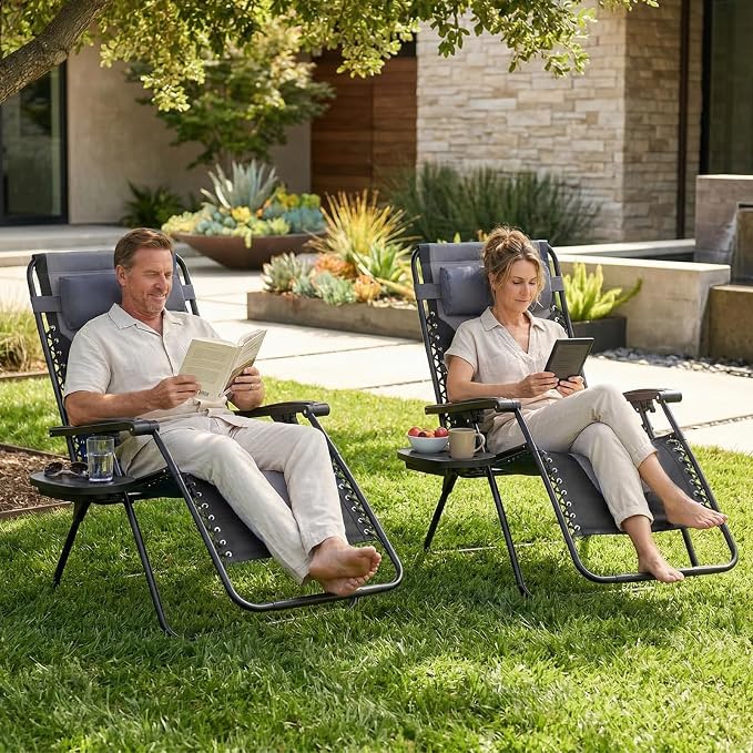 Zero Gravity Lawn Chairs, Oversized Padded Outdoor Chairs - Image 7