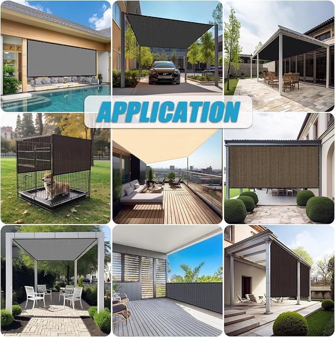 Amagenix 90% Pergola Shade Cover 4'X 24' Dark Gray Sun Shade Cloth - Image 6