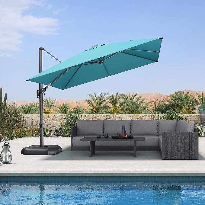 PURPLE LEAF Patio Umbrella Outdoor 10' x 10' Easy Assembly Turquoise | Built to - Image 2