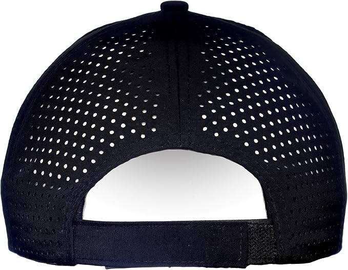 ¡That´s What Golf it´s All About! Premium Navy Blue Golf Cap Vent, 3D Embroidered Logo, one Size fits All, Breathable Fabric, Absorbent Band.