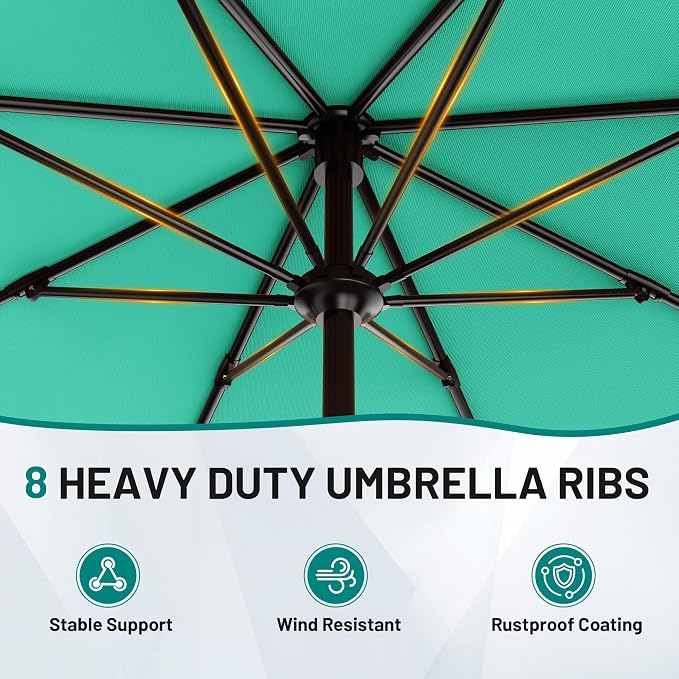 9 FT Patio Umbrella for Outdoor, Outdoor Table Umbrella - Image 3