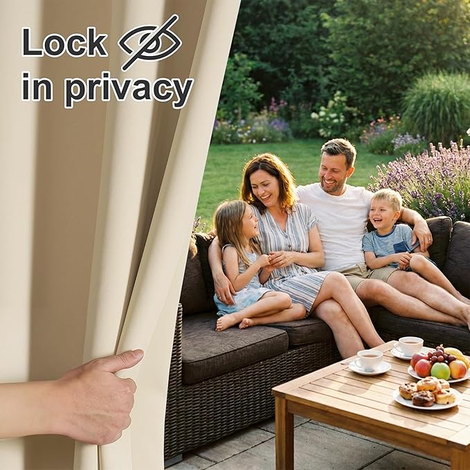 RYB HOME 2 Panels Outdoor Curtains - Image 6