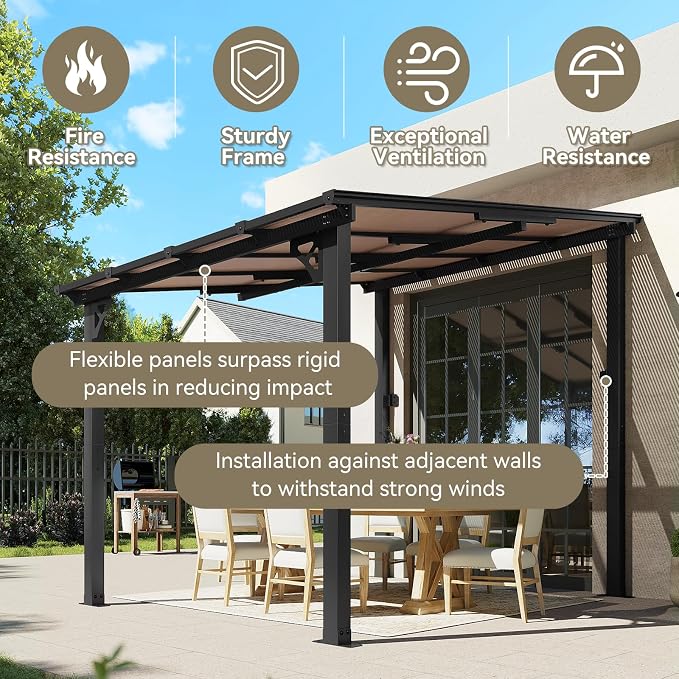 Aoxun 8’x10’ Gazebo for Patio, Gazebo Pergola - Image 5