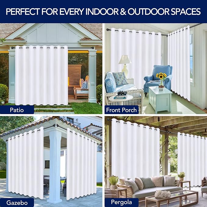 PureFit Outdoor Curtains for Patio Waterproof Weatherproof Outside Curtains | - Image 5