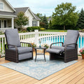 Outdoor Recliner, Aluminum Frame Patio Chaise Lounge Chairs by ATRARTTOREAL