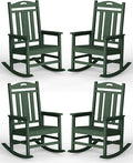 Oversized Outdoor Rocking Chairs Set of 4, 380lbs Heavy-Duty Large Patio Rocker by CIOKEA