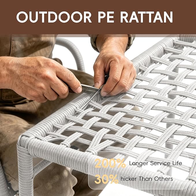 Patio Chairs Set of 4, Stackable Outdoor Dining Chairs - Image 8