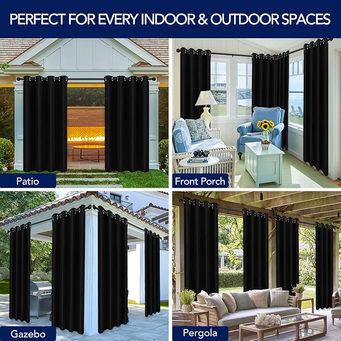PureFit Outdoor Curtains for Patio Waterproof Weatherproof Outside Curtains | - Image 5
