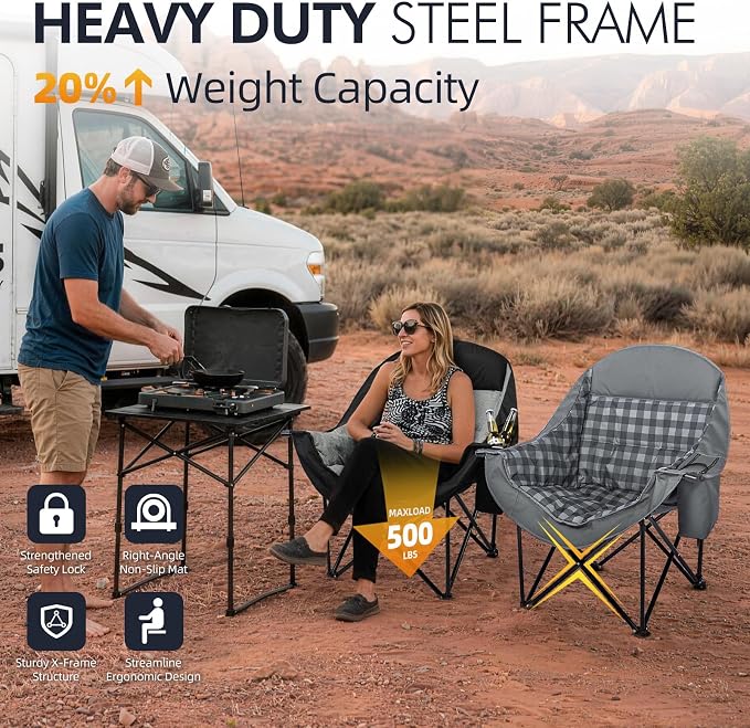 Oversized Camping Chair for Adults 2 Pack - Image 5