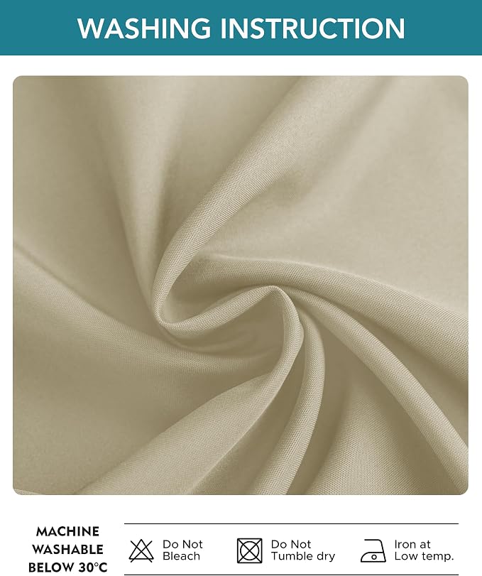 Windproof Outdoor Curtains for Patio Waterproof 4 Pcs 54x108 In Cream | Grommet - Image 7