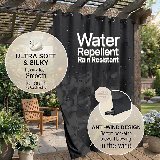 DIVA EN CAMINO DEC Outdoor Patio Curtain Waterproof Darkening Thermal Insulated - Image 4