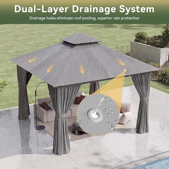 10'x10' Gazebo, Metal Frame Canopy - Image 6