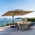 10x13 FT Patio Cantilever Umbrella, Rectangular Heavy Duty Offset Umbrella by VEGOND
