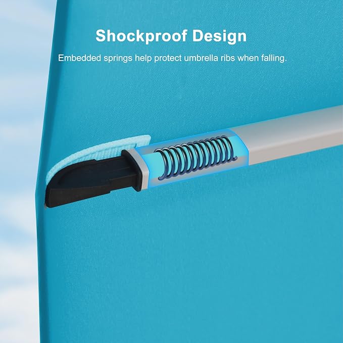 PURPLE LEAF Patio Cantilever Umbrella 9' X 12' Large, Turquoise Blue | 35MPH - Image 8