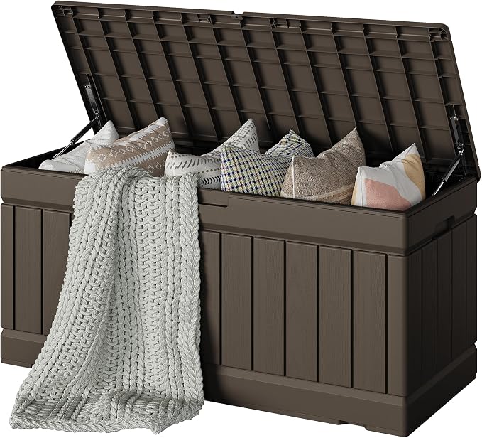 Devoko 78 Gallon Deck Box, Waterproof Resin Outdoor Storage Box | Outdoor by DEVOKO