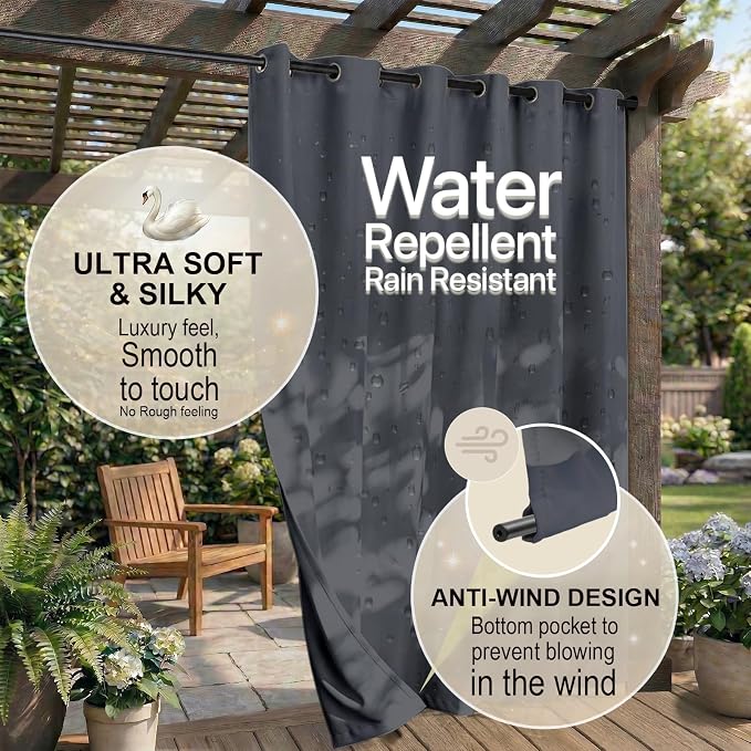 Outdoor Indoor Curtains W52 x L132 - Image 4