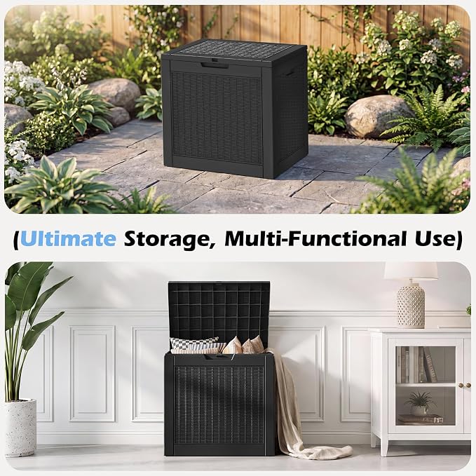 Outdoor Storage Box, 30 Gallon Resin Deck Boxes Outdoor Waterproof - Image 6
