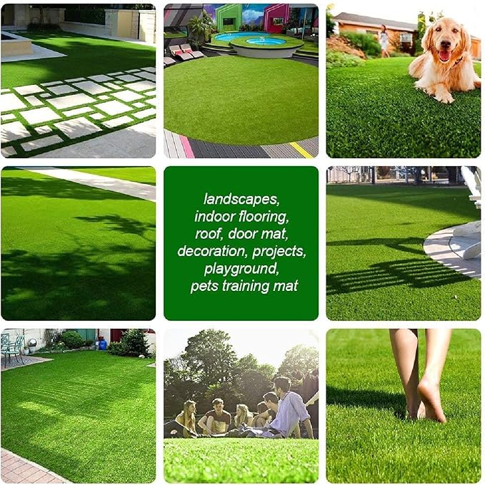 Artificial Grass Turf, 4ft x 30ft 0.4" Pile Height, Indoor Outdoor Fake Astroturf Rug Carpet Mat for Balcony Decor Backyard Patio Backdrop Fence Wall Decorations Dogs