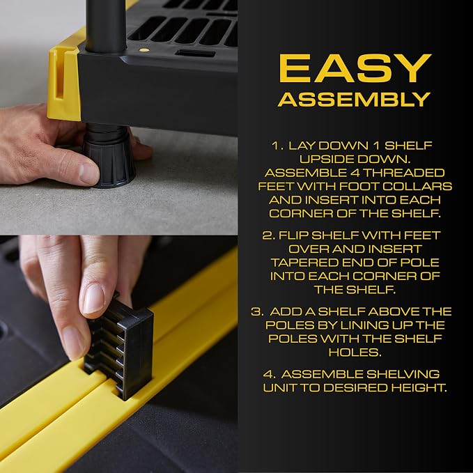 CX 4-Tier Heavy Duty Plastic Storage Shelves - Image 6