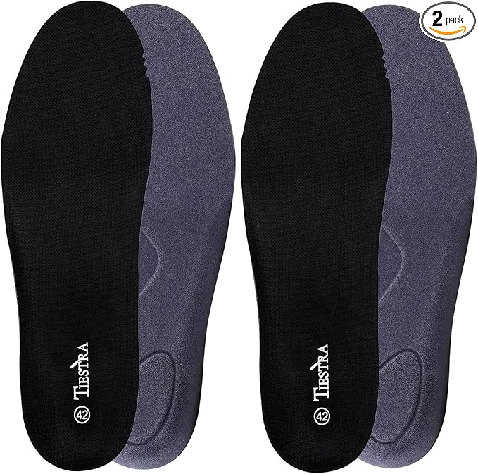 2 Pair-Insoles for Womens Replacement Insoles for Work Boot Running Shoes-Shock Absorption and Cushion for Feet Relief,Comfort Inner Soles for Everyday Use Black 38EU/US7